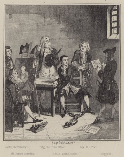 Ilustracja do Jacka Shepparda (grafika) autorstwa George (after) Cruikshank
