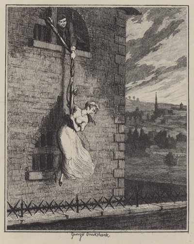 Ilustracja do Jacka Shepparda (grafika) autorstwa George (after) Cruikshank