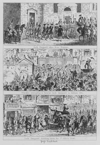 Ilustracja do Jacka Shepparda (grafika) autorstwa George (after) Cruikshank