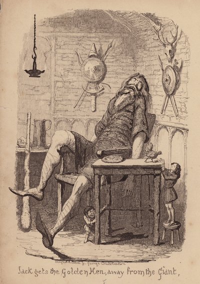 Jaś i łodyga fasoli (rycina) autorstwa George (after) Cruikshank