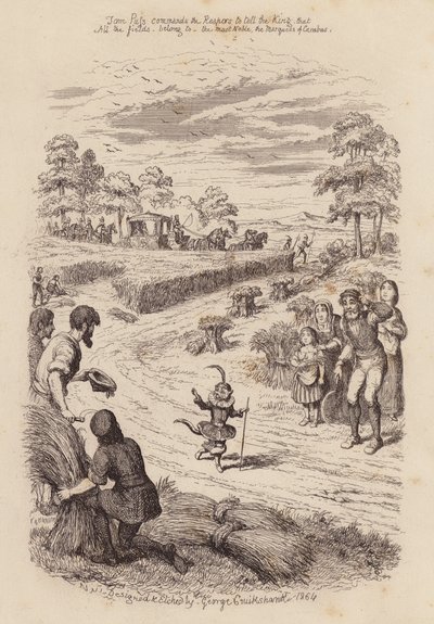 Kot w butach (grawerunek) autorstwa George (after) Cruikshank