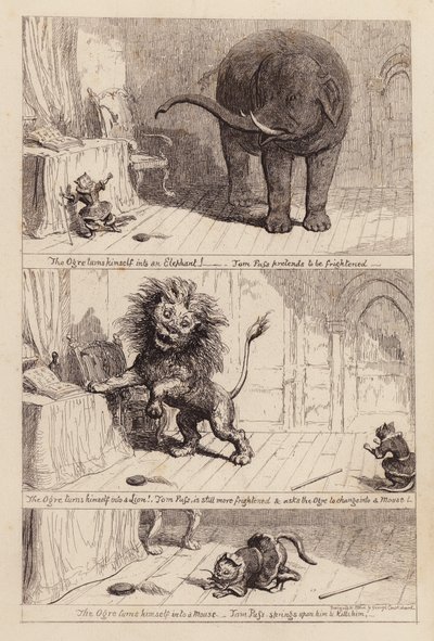 Kot w butach (grawerunek) autorstwa George (after) Cruikshank
