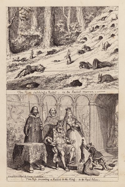 Kot w butach (grawerunek) autorstwa George (after) Cruikshank