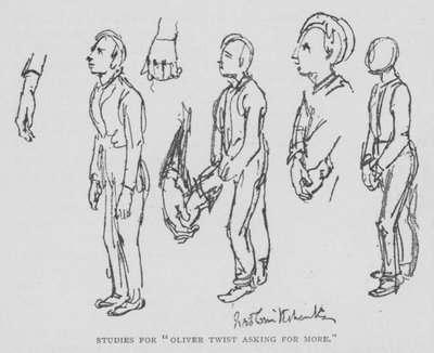 Studia do „Oliver Twist z prośbą o więcej” (grafika) autorstwa George (after) Cruikshank