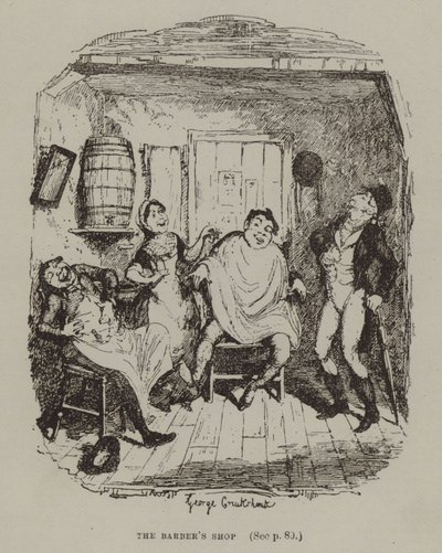 Salon Fryzjerski (Grawerowanie) autorstwa George (after) Cruikshank