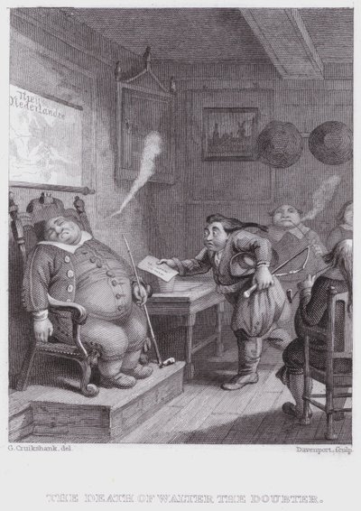 Śmierć Waltera Wątpiącego (grafika) autorstwa George (after) Cruikshank