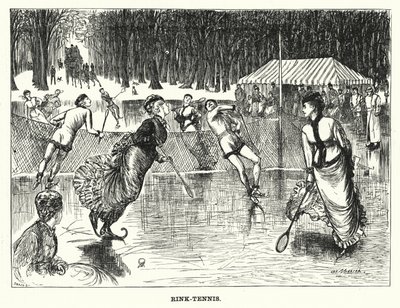 Punch cartoon: Rink-Tenis (grawerowanie) autorstwa George (after) Du Maurier