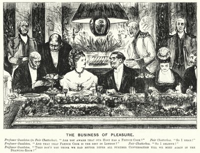 Punch cartoon: The Business of Pleasure (grawerowanie) autorstwa George (after) Du Maurier