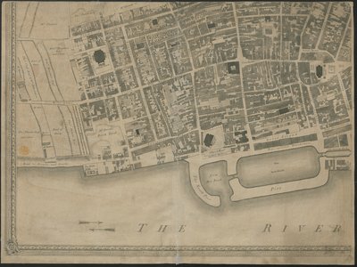 „Nowy i dokładny plan miasta i portu w Leverpool”, z ankiety, grawerowany przez Thomasa Kitchina autorstwa George (after) Perry