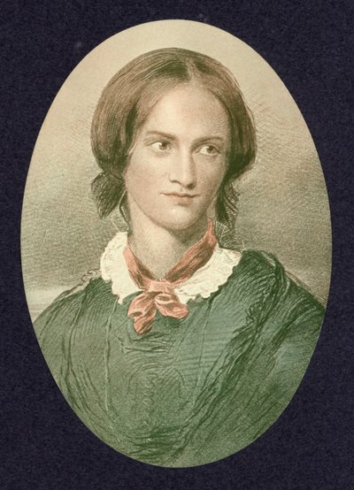 Charlotte Bronte, angielska powieściopisarka (kolorowa grawerunek) autorstwa George (after) Richmond
