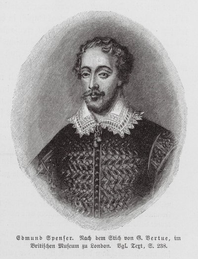 Edmund Spenser, angielski poeta (rycina) autorstwa George (after) Vertue