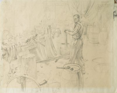 Pan Burridge Stojący, 1948 autorstwa George Adamson