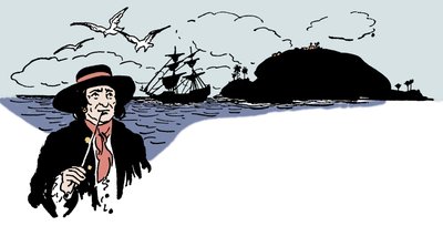 Reprezentacja Wyspy Żółwi na Morzu Karaibskim Ilustracja z „Księgi piratów chłopców”” George