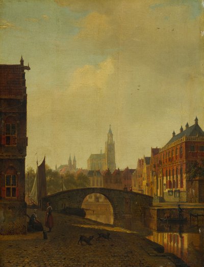 Wyimaginowany widok Arnhem, koniec lat 30. XIX wieku. autorstwa George Andries Roth