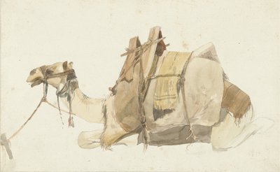 Siedzący załadowany wielbłąd autorstwa George Antoine Prosper Marilhat