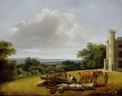 Załadunek wagonu drewna w Cave Castle, Yorkshire autorstwa George Arnald