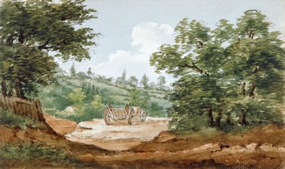 Widok z wykopalisk tunelu Highgate, Londyn, 1812 r. autorstwa George Arnald