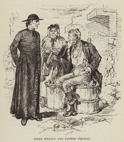 Biddy MFlinn i ojciec Oquigly autorstwa George Augustus Sala