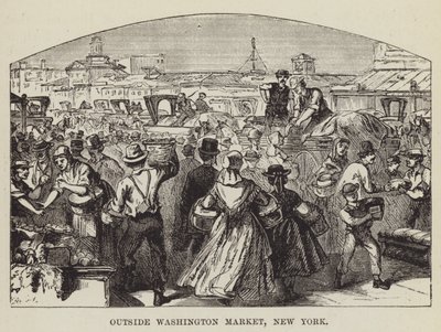 Poza Washington Market, Nowy Jork autorstwa George Augustus Sala