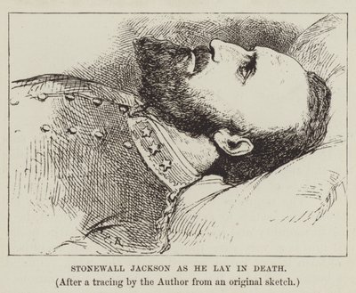 Stonewall Jackson, gdy leżał w Śmierci autorstwa George Augustus Sala