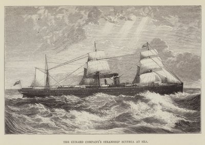 The Cunard Companys Parowiec Scythia na morzu autorstwa George Augustus Sala