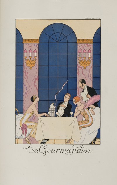 Falbanki i falbanki: La Gourmandise, 1924. autorstwa George Barbier
