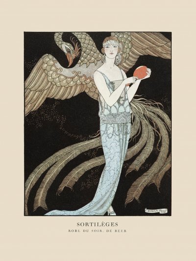 Suknia wieczorowa „Sortilèges”, De Beer (1922) autorstwa George’a Barbiera autorstwa George Barbier