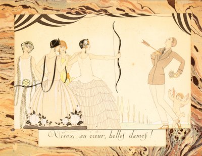 Celuj w serce, piękne panie! Z Le Bonheur du Jour lub Les Graces à la Mode, 1924. autorstwa George Barbier