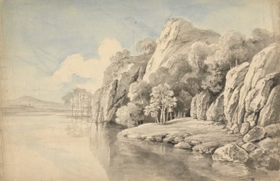 Brzeg Rzeki Z Wysokimi Skałami autorstwa George Barret