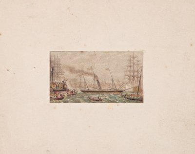 Nadruk igłowy: Królewska Flota w Kilkenny Bay (?) autorstwa George Baxter