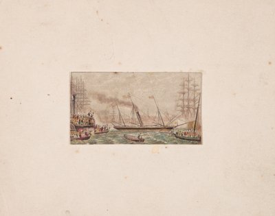 Nadruk igłowy: Flota Królewska w Kilkenny Bay , 1850. autorstwa George Baxter