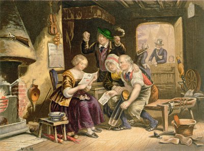 Wiadomości z domu, 1854 autorstwa George Baxter