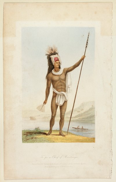 Te Po, wódz Rarotongi autorstwa George Baxter