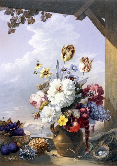 Szopa ogrodników, wg obrazu J. Bartłomieja, 1856 (druk w farbach olejnych) autorstwa George Baxter