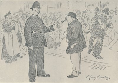 Policja i lud, 1920 autorstwa George Belcher