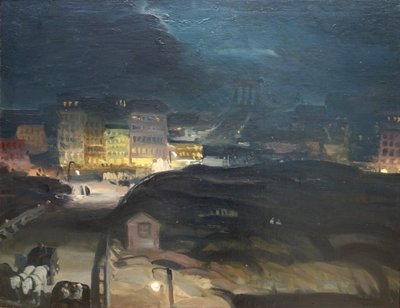 Podejdź do mostu nocą autorstwa George Bellows