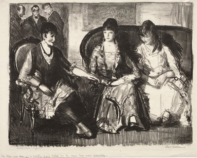 Elsie, Emma i Marjorie, „Pierwszy kamień” autorstwa George Bellows