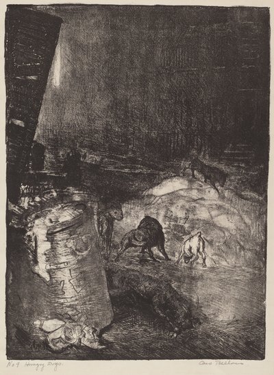 Hungry Dogs, drugi kamień autorstwa George Bellows