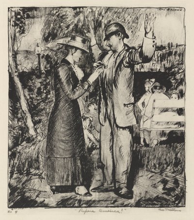 „Przygotuj się, Ameryko!” autorstwa George Bellows