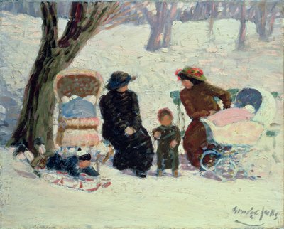 Pielęgniarki, High Bridge Park (olej na płótnie) autorstwa George Benjamin Luks