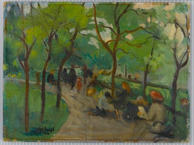 Prospect Park, c.1902-10 (olej na panelu) autorstwa George Benjamin Luks