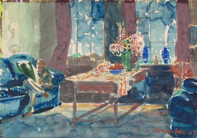 Autoportret: Wnętrze mojego mieszkania w Nowym Jorku autorstwa George Benjamin Luks
