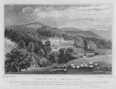 Wzgórze Zamkowe, Devonshire (grawerowanie) autorstwa George Bryant Campion