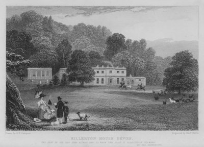 Killerton House, Devon (grawerowanie) autorstwa George Bryant Campion