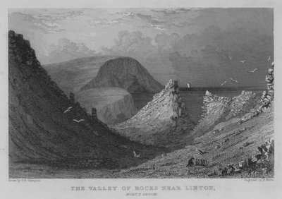 The Valley of Rocks niedaleko Linton, North Devon (rycina) autorstwa George Bryant Campion