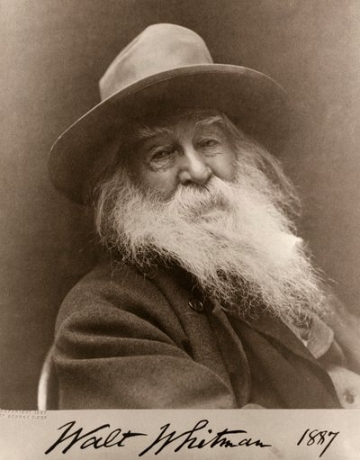 Portret Walta Whitmana w 1887 r. autorstwa George C. Cox