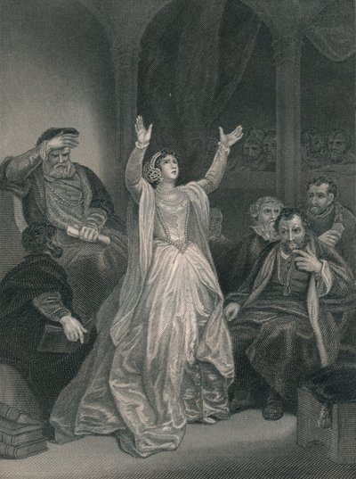 Potępienie Anny Boleyn, połowa XIX wieku. autorstwa George C. Finden