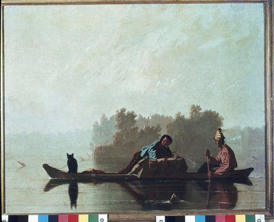 Handlarze futrami schodzącymi z biegu rzeki Missouri autorstwa George Caleb Bingham