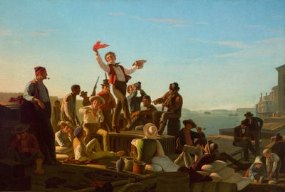 Jolly Flatboatmen w Port autorstwa George Caleb Bingham