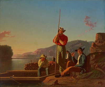 Drewniana Łódź autorstwa George Caleb Bingham